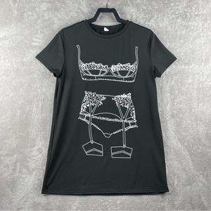 Funny Lingerie Nightgown Cute Print Short Sleeve Tee Shirt Sleepdress